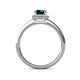 5 - Syna Signature London Blue Topaz and Diamond Halo Engagement Ring 