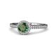 1 - Syna Signature Diamond and Lab Created Alexandrite Halo Engagement Ring 