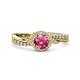 3 - Nebia Signature Pink Tourmaline and Diamond Bypass Womens Engagement Ring 