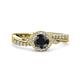3 - Nebia Signature Black and White Diamond Bypass Womens Engagement Ring 