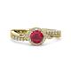 3 - Nebia Signature Ruby and Diamond Bypass Womens Engagement Ring 