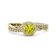 3 - Nebia Signature Yellow and White Diamond Bypass Womens Engagement Ring 