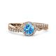 3 - Nebia Signature Blue Topaz and Diamond Bypass Womens Engagement Ring 