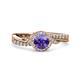 3 - Nebia Signature Iolite and Diamond Bypass Womens Engagement Ring 