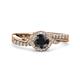 3 - Nebia Signature Black and White Diamond Bypass Womens Engagement Ring 