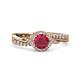 3 - Nebia Signature Ruby and Diamond Bypass Womens Engagement Ring 