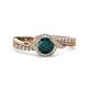 3 - Nebia Signature London Blue Topaz and Diamond Bypass Womens Engagement Ring 