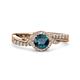 3 - Nebia Signature Blue and White Diamond Bypass Womens Engagement Ring 