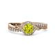 3 - Nebia Signature Yellow and White Diamond Bypass Womens Engagement Ring 