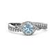 3 - Nebia Signature Aquamarine and Diamond Bypass Womens Engagement Ring 