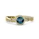 3 - Nebia Signature Blue and White Diamond Bypass Womens Engagement Ring 