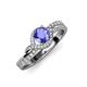 4 - Nebia Signature Tanzanite and Diamond Bypass Womens Engagement Ring 
