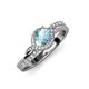 4 - Nebia Signature Aquamarine and Diamond Bypass Womens Engagement Ring 