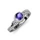 4 - Nebia Signature Iolite and Diamond Bypass Womens Engagement Ring 
