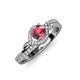 4 - Nebia Signature Rhodolite Garnet and Diamond Bypass Womens Engagement Ring 