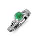 4 - Nebia Signature Emerald and Diamond Bypass Womens Engagement Ring 