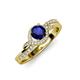 4 - Nebia Signature Blue Sapphire and Diamond Bypass Womens Engagement Ring 