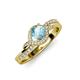 4 - Nebia Signature Aquamarine and Diamond Bypass Womens Engagement Ring 