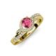 4 - Nebia Signature Pink Tourmaline and Diamond Bypass Womens Engagement Ring 