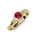 4 - Nebia Signature Ruby and Diamond Bypass Womens Engagement Ring 