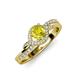 4 - Nebia Signature Yellow and White Diamond Bypass Womens Engagement Ring 
