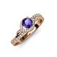 4 - Nebia Signature Iolite and Diamond Bypass Womens Engagement Ring 