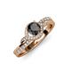 4 - Nebia Signature Black and White Diamond Bypass Womens Engagement Ring 
