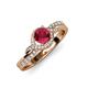 4 - Nebia Signature Ruby and Diamond Bypass Womens Engagement Ring 