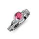 4 - Nebia Signature Pink Tourmaline and Diamond Bypass Womens Engagement Ring 