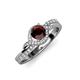 4 - Nebia Signature Red Garnet and Diamond Bypass Womens Engagement Ring 