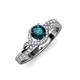 4 - Nebia Signature London Blue Topaz and Diamond Bypass Womens Engagement Ring 