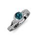 4 - Nebia Signature Blue and White Diamond Bypass Womens Engagement Ring 