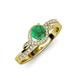 4 - Nebia Signature Emerald and Diamond Bypass Womens Engagement Ring 