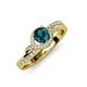 4 - Nebia Signature Blue and White Diamond Bypass Womens Engagement Ring 