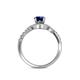 5 - Nebia Signature Blue Sapphire and Diamond Bypass Womens Engagement Ring 