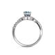 5 - Nebia Signature Aquamarine and Diamond Bypass Womens Engagement Ring 