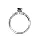 5 - Nebia Signature Black and White Diamond Bypass Womens Engagement Ring 
