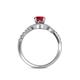 5 - Nebia Signature Ruby and Diamond Bypass Womens Engagement Ring 