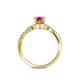 5 - Nebia Signature Pink Tourmaline and Diamond Bypass Womens Engagement Ring 