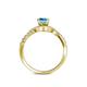 5 - Nebia Signature Blue Topaz and Diamond Bypass Womens Engagement Ring 