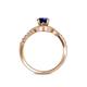5 - Nebia Signature Blue Sapphire and Diamond Bypass Womens Engagement Ring 