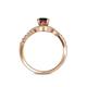 5 - Nebia Signature Red Garnet and Diamond Bypass Womens Engagement Ring 