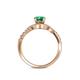 5 - Nebia Signature Emerald and Diamond Bypass Womens Engagement Ring 