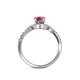 5 - Nebia Signature Pink Tourmaline and Diamond Bypass Womens Engagement Ring 