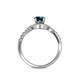 5 - Nebia Signature London Blue Topaz and Diamond Bypass Womens Engagement Ring 