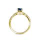 5 - Nebia Signature Blue and White Diamond Bypass Womens Engagement Ring 