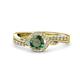 1 - Nebia Signature Diamond and Lab Created Alexandrite Bypass Womens Engagement Ring 