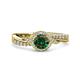 3 - Nebia Signature Diamond and Lab Created Alexandrite Bypass Womens Engagement Ring 