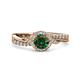 3 - Nebia Signature Diamond and Lab Created Alexandrite Bypass Womens Engagement Ring 