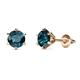 1 - Kenna Blue Diamond (6.5mm) Martini Solitaire Stud Earrings 